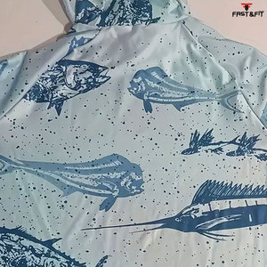 Sweat à capuche de pêche 100% polyester confortable et respirant pour hommes, manches longues décontractées avec design sublimé, caractéristique imperméable - Product Image 3