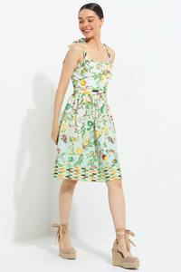 ชุดเดรสแขนกุดสไตล์โบฮีเมียนของผู้หญิงชุดเดรสผ้าฝ้ายพิมพ์ลายดอกไม้ชุดปาร์ตี้ยาวถึงเข่าทันสมัย - Product Image 3