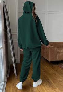 ชุดวอร์มสตรีทสูทสำหรับผู้ใหญ่ผ้าคอตตอน100% ลำลองสีพื้นชุดวอร์มสำหรับผู้หญิงสินค้ามาใหม่ - Product Image 3