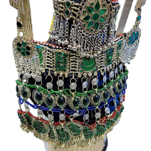 ชุดเครื่องประดับอัฟกันหรูหราเป็นที่ต้องการอันดับต้นๆของผู้หญิงชุดเครื่องประดับวินเทจของอัฟกานิสถานดีไซน์สวยงานตามสั่งทำด้วยมือคุณภาพสูง - Product Image 1