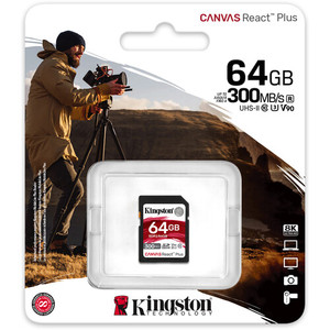 Kingston Canvas phản ứng cộng với thẻ SD 64GB | UHS-II SDXC | 300r/260W U3 V90 | Full HD/4K/8k | <span class=keywords><strong>sdr2</strong></span>/64GB - Product Image 5