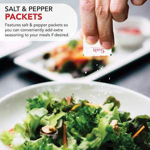 Paquetes de Cubiertos Desechables Biodegradables para Fiestas con Cuchillo, Tenedor, Cuchara, Servilleta, Sal y Pimienta, Juegos de Plástico Negro Envueltos Individualmente - Product Image 6