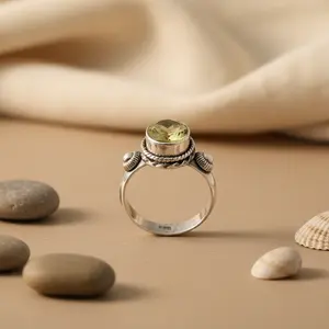 Anillo de Plata 925 con Cristal y Piedra Preciosa de Citrino para Mujer - Product Image 2