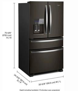 Authentic Whirlpool 36" Freestanding 24.5 Cu. Ft. <b>French</b> <b>Door</b> Refrigerator - Product Image 5