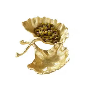 Chocolats Assiette De Service En Forme De Feuille Design Moderne Cuivre Dates Plateau De Service Plat Pour Hôtel Restaurant Fournisseurs - Product Image 5