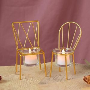Nouveau design personnalisé en tailles Décoration intérieure Bougeoir simple Bougeoir conique en métal galvanisé plaqué or - Product Image 1