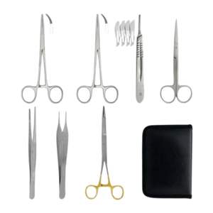 Medic Instruments 11 Pcs Advanced Pig Castration StainlesSteel Kit de stérilisation vétérinaire Mallette de transport Castration sûre et efficace - Product Image 1