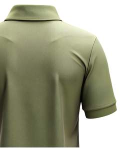 Olive <b>green</b> short sleeve polo shirt for <b>men</b> crafted from breathable soft fabric ideal for casual wear sports or uniform use - Product Image 6