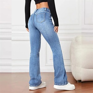 Pantalon en jean évasé surdimensionné de qualité supérieure pantalon décontracté élégant de qualité supérieure pantalon en coton biologique respirant pour femmes - Product Image 2