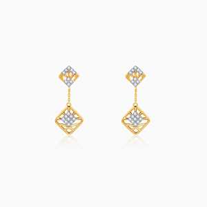 Oro Quadrado Twinkle Diamond Pendientes Joyería fina de lujo - Product Image 6