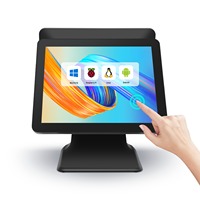 Monitor Táctil Capacitivo de Pantalla Dual de 15 Pulgadas OEM ODM, Pantalla Táctil de 10 Puntos para Sistema POS, Terminal Comercial
