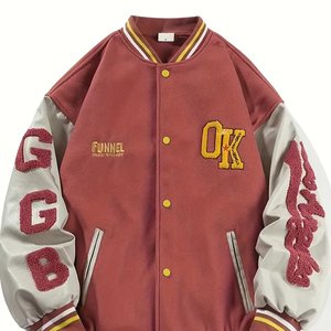 Veste en toile sur mesure pour hommes meilleure qualité adulte jeunesse Baseball Letterman polaire col montant veste de sport de qualité supérieure - Product Image 1