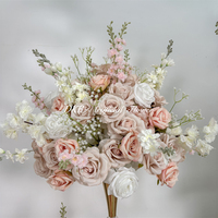 Arche de fleurs artificielles en soie réaliste pour événements de remise de diplôme, propositions de mariage, fiançailles, fêtes de rentrée scolaire - Taille personnalisable