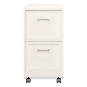 Alera 26414 Armoire à dossiers verticale mobile 26,7 po x 18 po x 14,25 po, 2 tiroirs format lettre, en acier blanc nacré, pour ateliers - Product Image 2