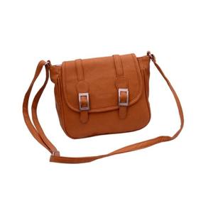 Sac à bandoulière en cuir véritable avec Logo personnalisé de couleur marron - Product Image 1