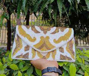 กระเป๋าแมสเซ็นเจอร์ผ้าใบประดับลูกปัดโบฮีเมียนหรูหราสำหรับผู้หญิงกระเป๋าทรงซองจดหมายสำหรับงานเลี้ยงตอนเย็นความจุขนาดใหญ่แบบพกพาสำหรับฤดูใบไม้ร่วง - Product Image 3