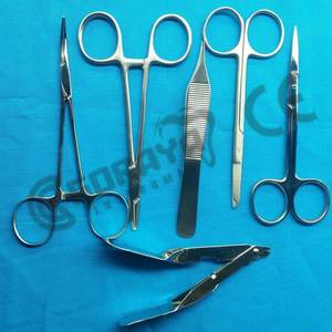 ชุดเครื่องมือผ่าตัดเย็บแผลสำหรับนักเรียนทางการแพทย์จากเยอรมันมี6ชิ้นได้รับการรับรองจาก CE ISO - Product Image 1