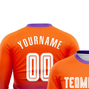 Maillot de football à manches longues avec dégradé audacieux, chemise athlétique respirante à séchage rapide, uniforme d'entraînement de performance pour hommes - Product Image 5