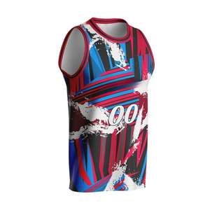 Camiseta de baloncesto de poliéster ligero antibacteriano sin mangas de diseño personalizado sublimación transpirable de secado rápido impresa para - Product Image 1