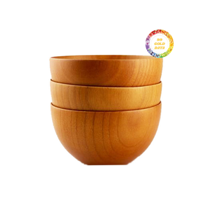 Bol en bois fait main du Vietnam en bois d'acacia naturel pour service de cuisine et décoration de table - Product Image 5