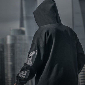 Sudadera con Capucha Cargo, Sudadera de Forro Polar, Capucha Estilo Ninja, Bolsillos Cargo, Ropa Urbana de Invierno, Logotipo Reflectante, 100% Algodón, Cálida, Transpirable, Estampado Personalizado - Product Image 5