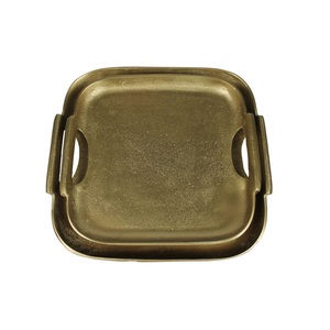 Wooden Serving Tray for Hotels and Restaurant Natural Color Wooden Coffee Tray With Gold Handle Wood Serving Tray - Product Image 3