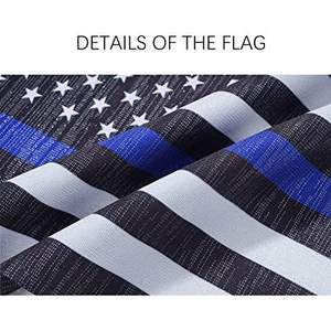 Paquete de 10 Banderas de Jardín con Línea Azul Delgada, Banderas de Policía Estadounidenses de 12.5x18 Pulgadas, Doble Cara, con Franja Azul, Blue Lives Matter - Product Image 2
