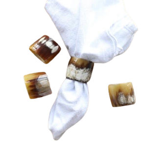 Juego de 4 servilleteros de cuerno natural, vajilla elegante decorativa para bodas, fiestas, banquetes, hoteles y otras ocasiones - Product Image 2