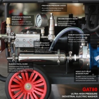 Nettoyeur haute pression électrique 800 bars 11600 psi pour le décapage des incrustations de coque de bateau, la décapage de la rouille et de la peinture sur ponts marins, avec pompe triplex
