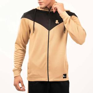 Conjunto de chándal con capucha y cremallera de bloque de Color personalizado para hombre, ropa informal de invierno, chándal transpirable con cierre de cordón, estampado 2 en 1 - Product Image 1