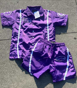 Polo de poliéster con logotipo personalizado, pantalones cortos, conjunto de 2 piezas, chándal para correr, chándal de nailon para hombre, conjunto corto para hombre - Product Image 3