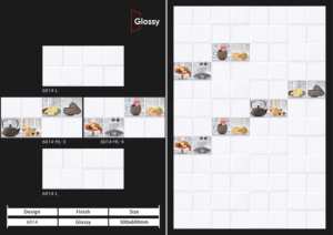 Carreaux muraux en céramique 300x600 mm pour salle de bain et cuisine, avec surface brillante mate effet sucre, pour un design mural intérieur moderne et luxueux. - Product Image 2