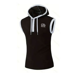 Vente en gros de sweats à capuche d'été pour hommes, pulls ajustés pour hommes, sweats à capuche de musculation sans manches pour la salle de sport, sweats à capuche personnalisés - Product Image 5