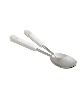 High Quality Stainless steel spoon with marble handle white stone square shaped handicraft best selling