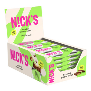 Barre protéinée NICK'S à la noisette |   25% de protéines (10g) 203 calories |   Barres de biscuits faibles en glucides (24 barres x 40g) - Product Image 4