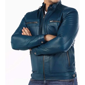 Men Premium Quality Genuine Leather Hooded <b>Canvas</b> <b>Jacket</b> Top Selling Winter Waterproof Polyester Filled Zipper Closure - Product Image 2