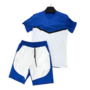 Mens Black T Shirt and Shorts <b>Set</b> Summer Casual Two Piece Outfit Soft Breathable Fabric Elastic Waist Short Sleeve Minimal Stree - Product Image 1