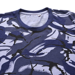 Camiseta de algodón 100% de camuflaje azul para hombre de la mejor calidad, camiseta informal de manga corta, técnica de lavado de gran tamaño, diseño en blanco fabricado - Product Image 3