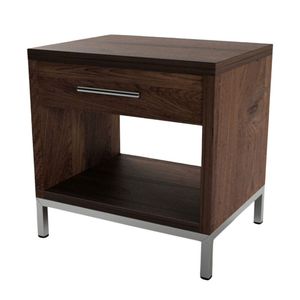 Mesitas de Noche Minimalistas Modernas de Madera de Teca, Mesa de Lámpara de Madera Maciza y Metal, Mesita de Noche para Dormitorio de Estilo Industrial - Product Image 2