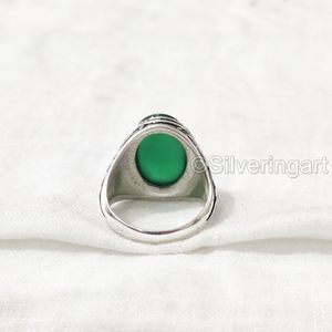 Wholesale <b>Mens</b> <b>Ring</b> Natural Green Onyx Gemstone December Birthstone Engagement Ottoman Style Jewelry 925 Sterling Silver <b>Ring</b> - Product Image 6