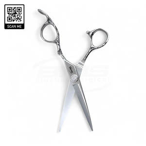 Ensemble de ciseaux de barbier ergonomiques en acier inoxydable de qualité supérieure, tension réglable, légers, à bord tranchant, pour la coiffure et la coupe de cheveux - Product Image 1