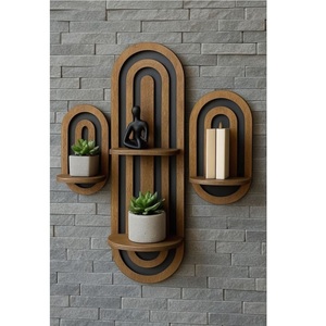 Cintre mural en bois poli Finition lisse parfaite pour l'organisation murale de l'entrée et de la cuisine du bureau à domicile - Product Image 1