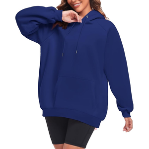 Sudadera de manga larga sólida básica Top mujer pulóver sudaderas con capucha bolsillo de canguro algodón coreano - Product Image 3