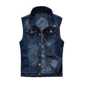 Veste en jean grande taille pour hommes pour le printemps automne hiver-gilets et gilets décontractés confortables - Product Image 1