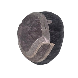 Peluca de Cabello Humano con Frente de Encaje para Hombre, Cabello Remy Indio, Cabello Taz de Bangladesh, Onda Profunda, Trama Única, 50% Gris - Product Image 4