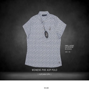 T-shirt polo en coton d'été pour femmes haut graphique personnalisé avec col régulier tenue féminine en ligne t-shirt polo pour femmes abordable - Product Image 1