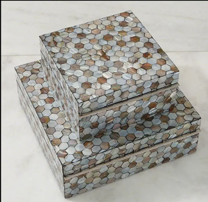 Luxury Mother of Pearl <b>Resin</b> Jewelry Boxes Custom Size with Logo Good Price for Gift - Product Image 3