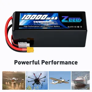 Zeee FPV Drone Battery 6S 10000mAh 25C 22.2V XT60 RC LiPo For Toys Boats Large Scale Airplane Drone Aircraft