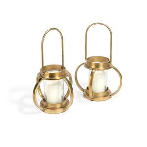 Ensemble de 2 lanternes suspendues en verre pour bougies chauffe-plat de luxe, décoration du Ramadan et de l'Aïd, petite taille, lanterne en métal, prix de gros - Product Image 3