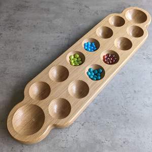 Plateau de Mancala en bois naturel, fait à la main, finition de qualité, prix direct usine - Product Image 1